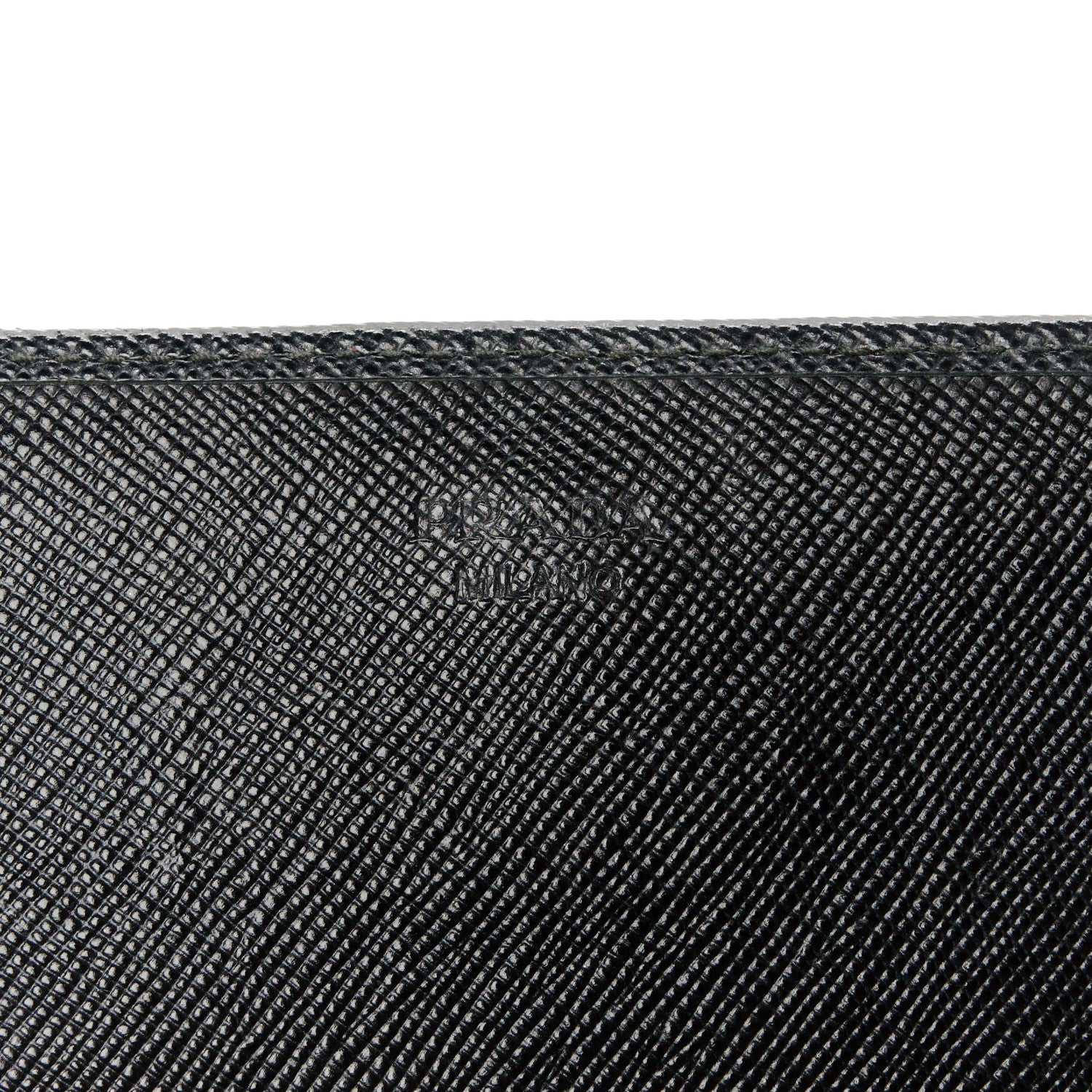Prada Saffiano Metal Oro Chain Wallet Black 7 of 11