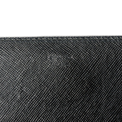 Prada Saffiano Metal Oro Chain Wallet Black 7 of 11