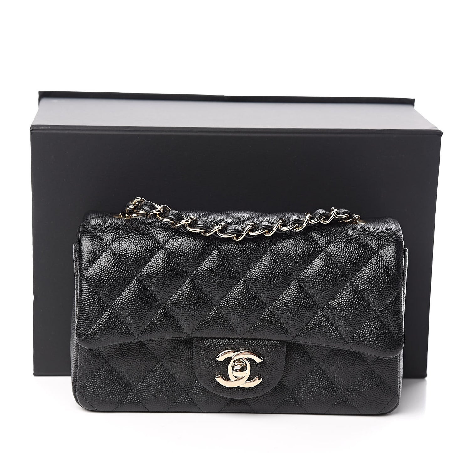 Caviar Quilted Mini Rectangular Flap Black