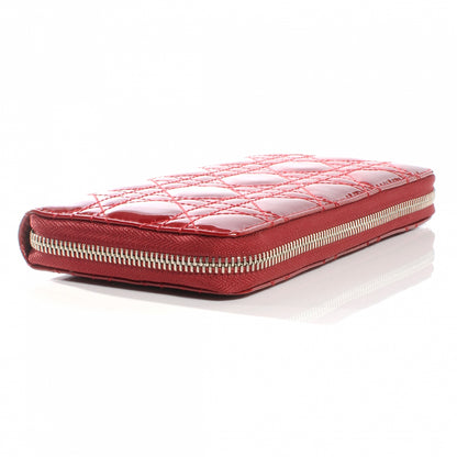 Christian Dior Patent Cannage Lady Dior Continental Wallet Red 4 of 8