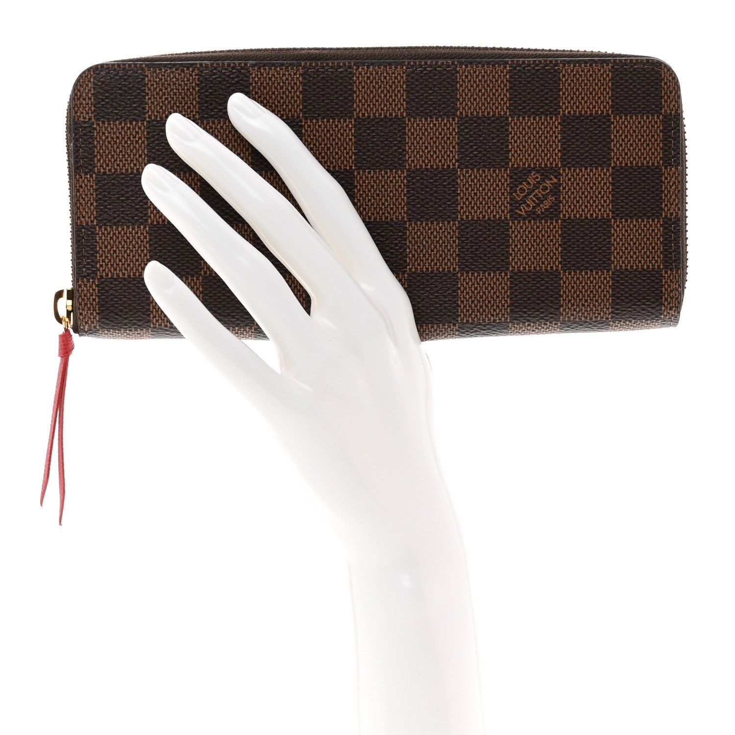 Louis Vuitton Damier Ebene Clemence Wallet Cherry 2 of 7