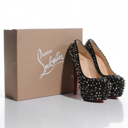 Christian Louboutin Calfskin Daffodile Mix Spikes 160 Pumps 39 Black 6 of 8