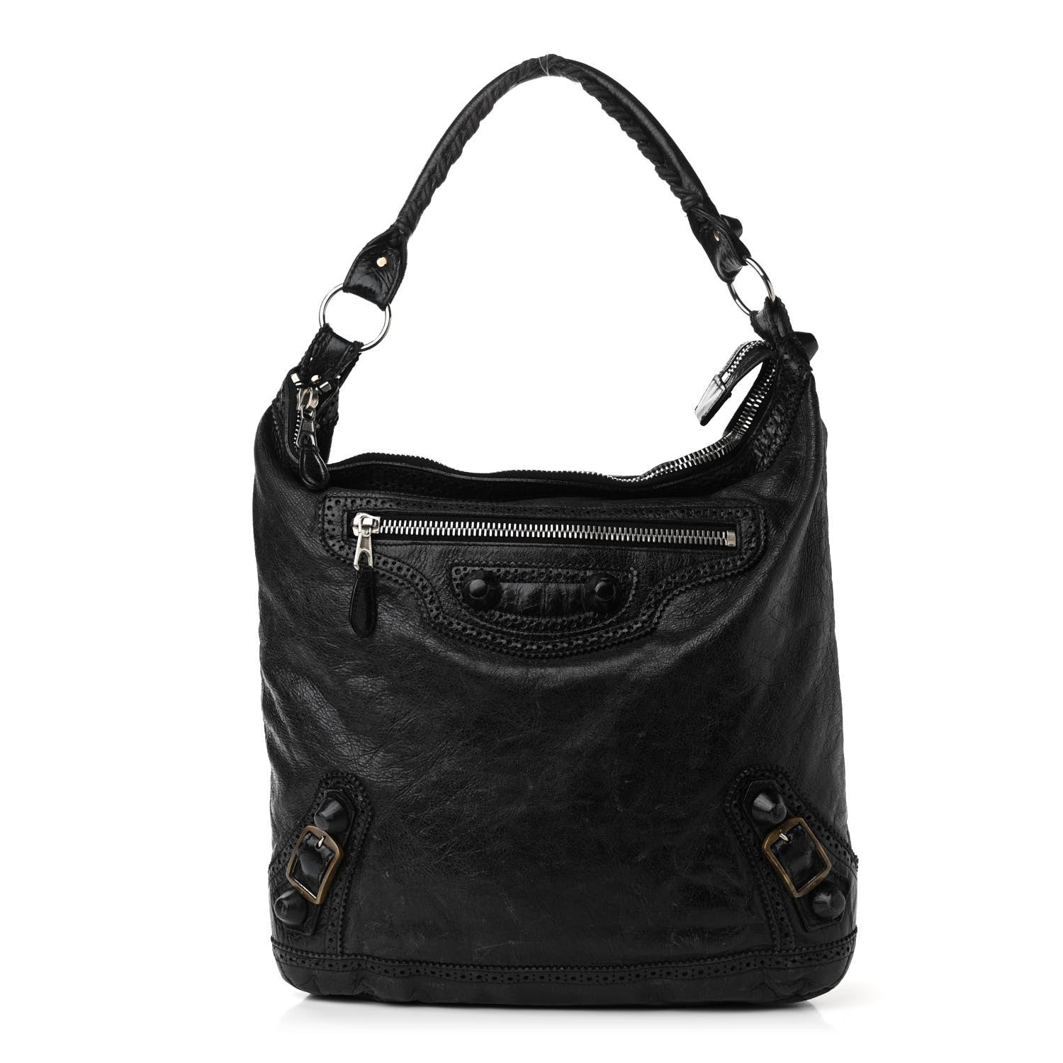 Balenciaga Agneau Giant Brogues Hardware Day Hobo Black 1 of 19