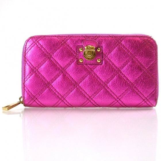 The Single Wallet Metallic Fuchsia