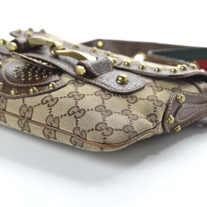Gucci Monogram Studded Pelham Runway Flap Bag Brown 6 of 9