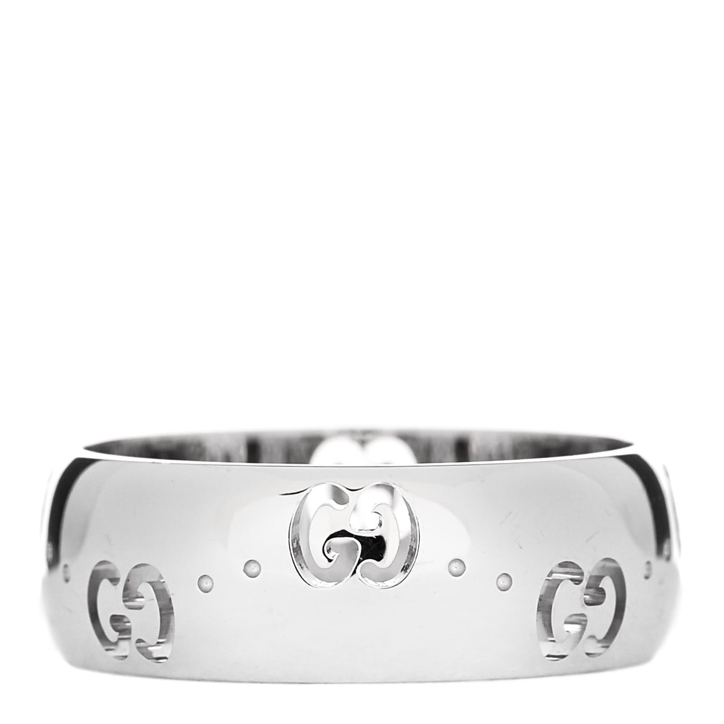 18K White Gold 6mm Icon Band Ring 49 4.75
