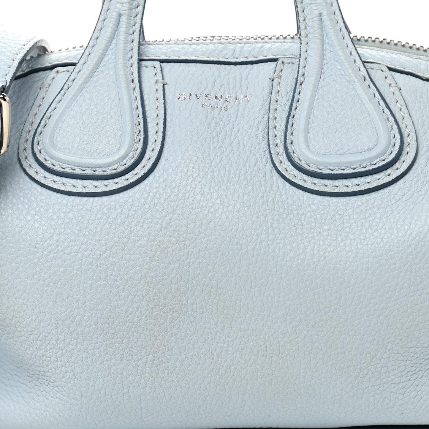 Waxed Calfskin Micro Nightingale Baby Blue