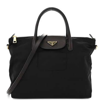 Prada Tessuto Nylon Saffiano Tote Black 1 of 13