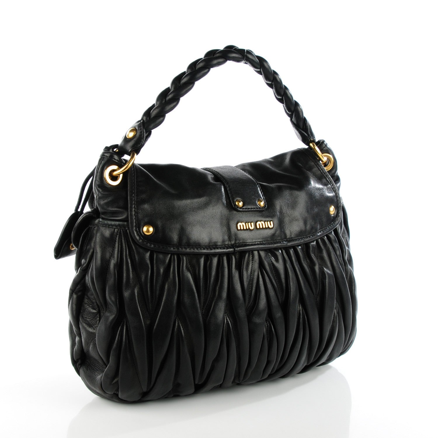 Miu Miu Nappa Matelasse Coffer Hobo Black 3 of 7