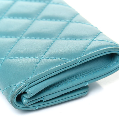 Chanel Lambskin Quilted Flap Card Holder Turquoise 15 of 18