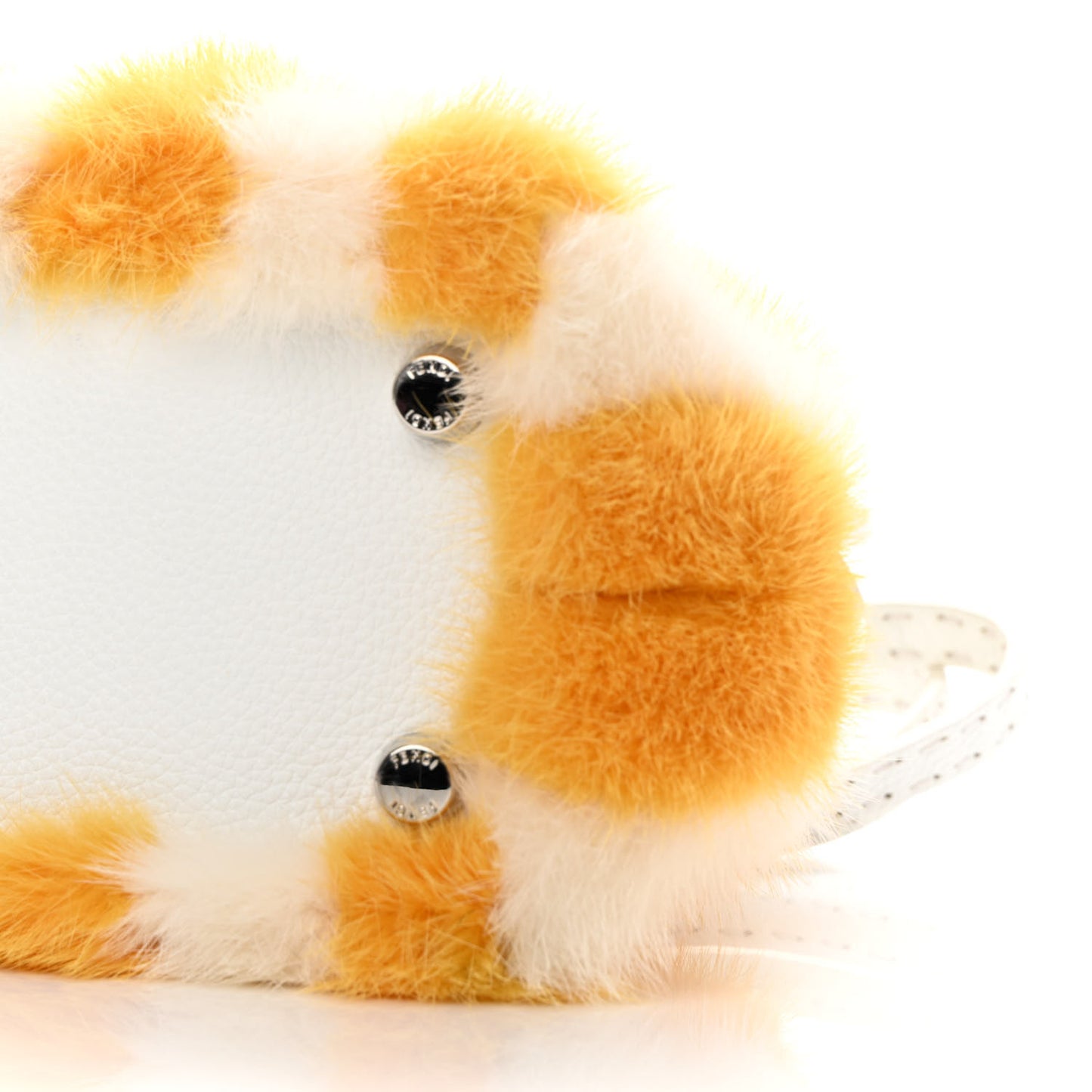 Mink Fur Cuoio Romano Selleria Pequin Mini Adele Bag Yellow White