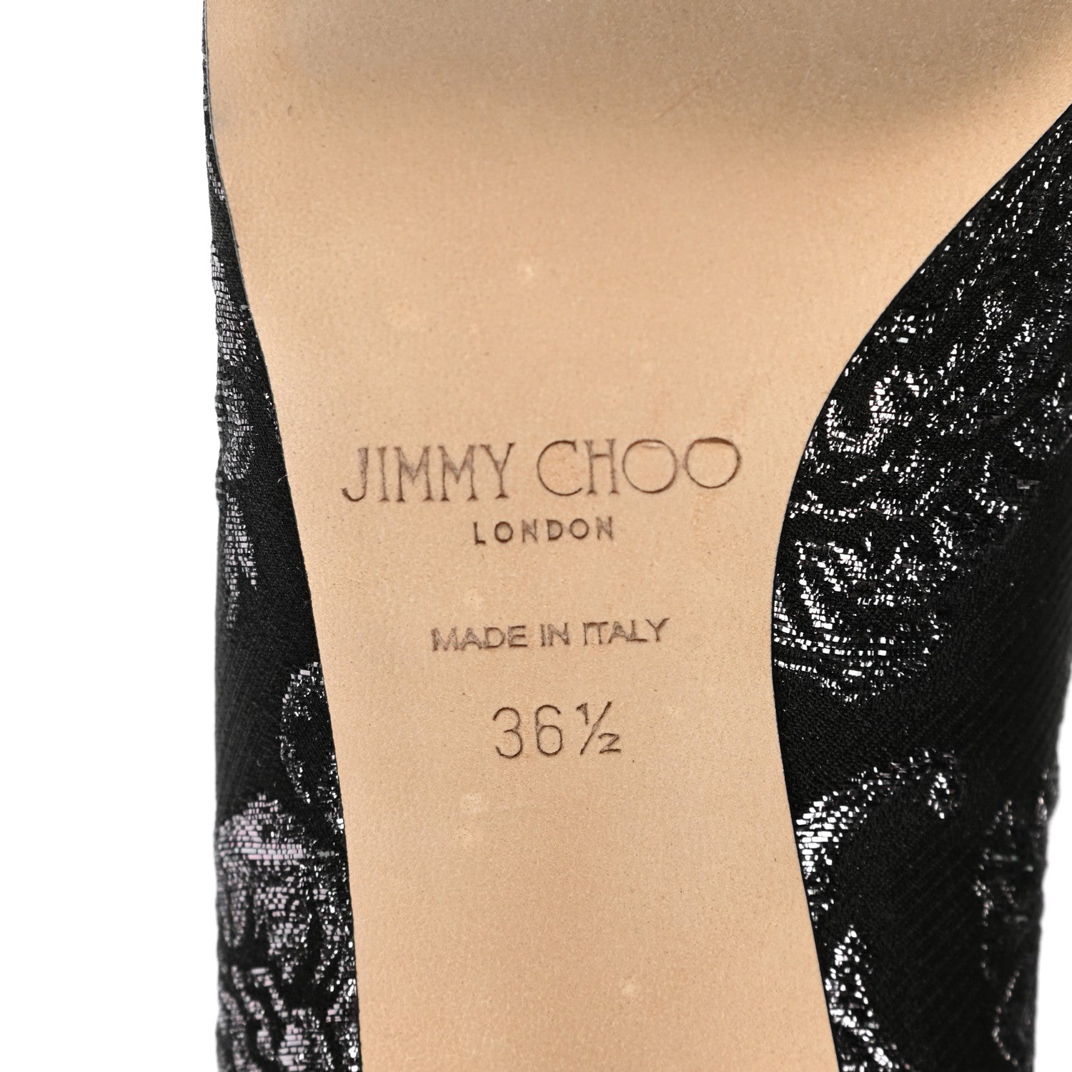 Jimmy Choo Floral Brocade Pointy Toe Love 85 Pumps 36.5 Black Steel 6 of 8