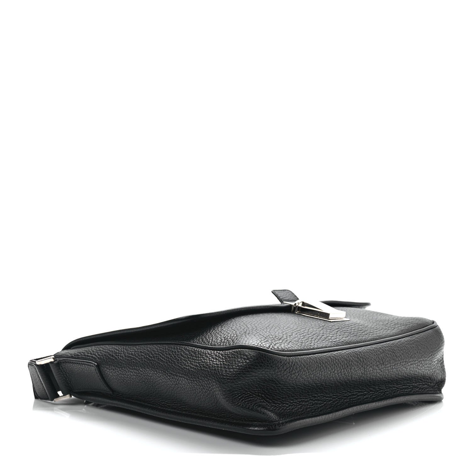 Prada Vitello Daino Flat Flap Messenger Bag Black 4 of 11
