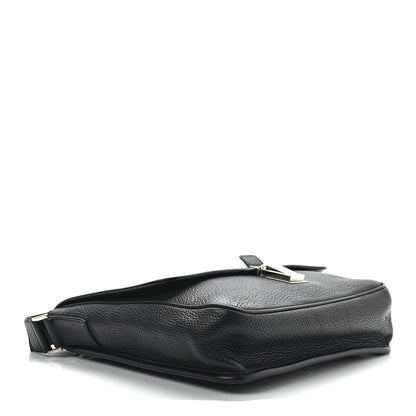 Prada Vitello Daino Flat Flap Messenger Bag Black 4 of 11