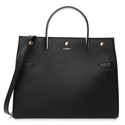 Burberry Grainy Calfskin Medium Title Bag Black 1 of 11