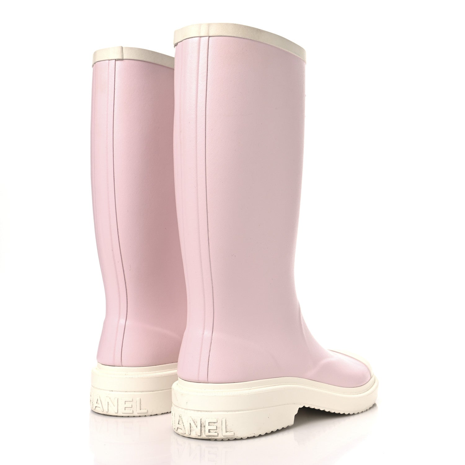 Chanel Caoutchouk CC High Boots 37 Rose 5 of 8