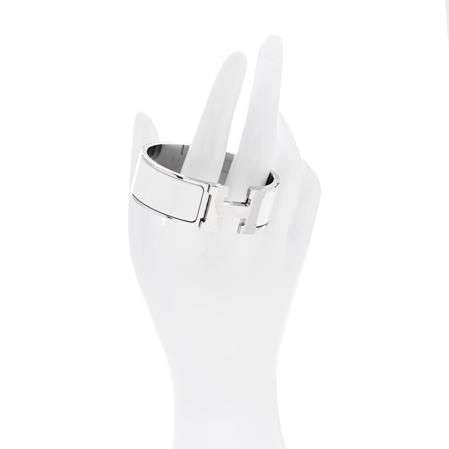 Enamel Wide Clic Clac H Bracelet PM White