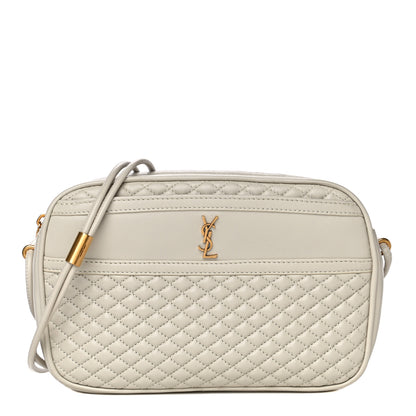 Saint Laurent Lambskin Quilted Victoire Camera Bag Blanc Vintage 1 of 11