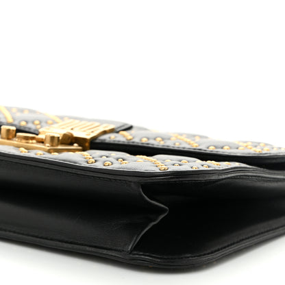 Christian Dior Lambskin Cannage Studded Large Dioraddict Flap Bag Black 10 of 11