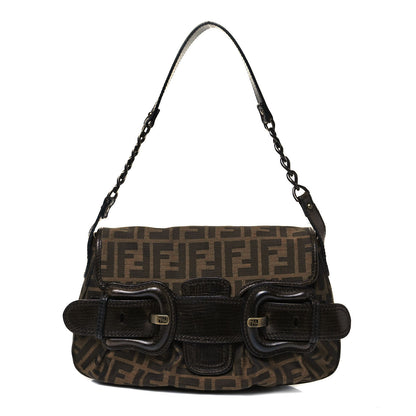 Fendi Zucca B Bis Flap Bag Tobacco Castagna 1 of 8