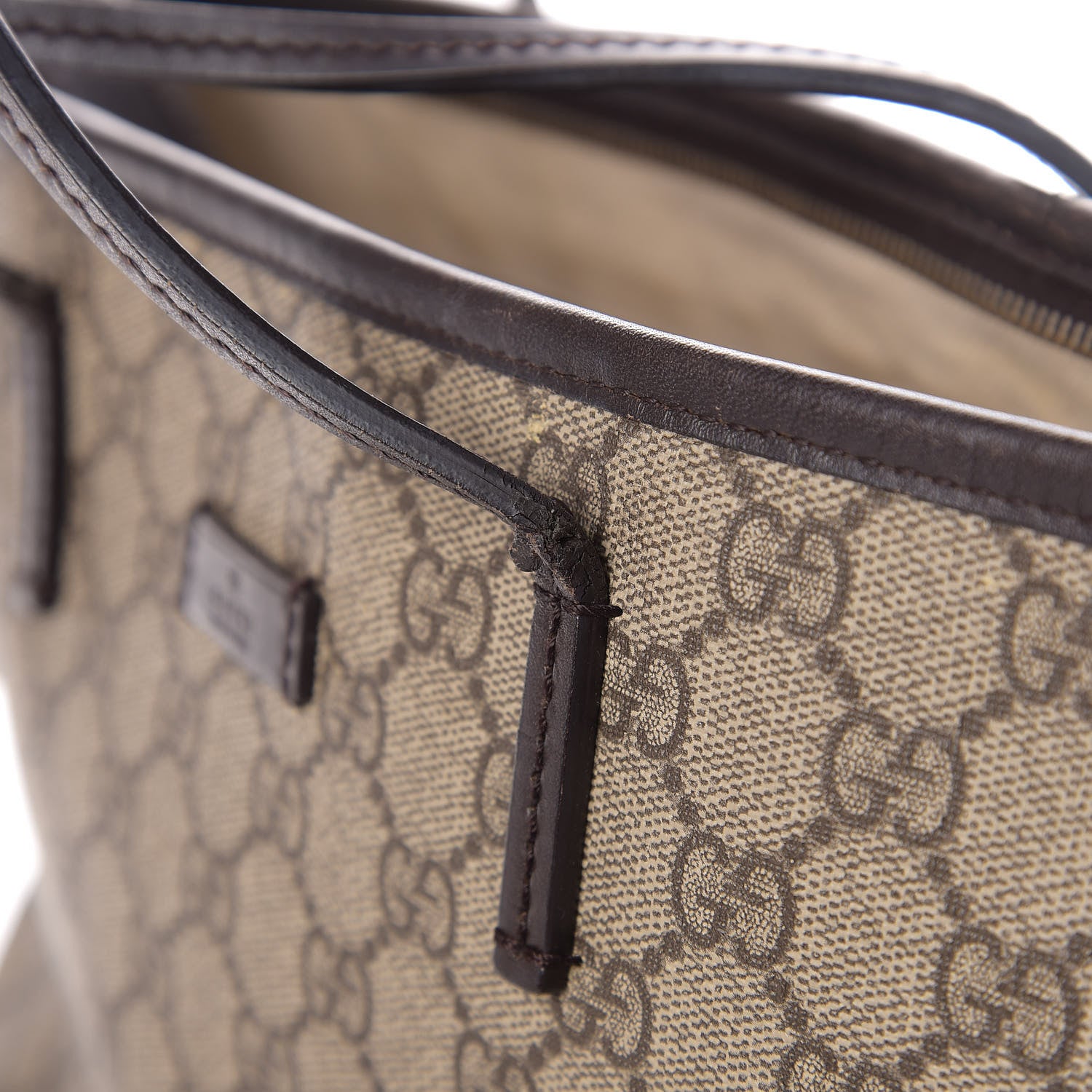 Gucci GG Supreme Monogram Medium Zippered Tote Dark Brown 17 of 27