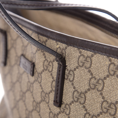 Gucci GG Supreme Monogram Medium Zippered Tote Dark Brown 17 of 27