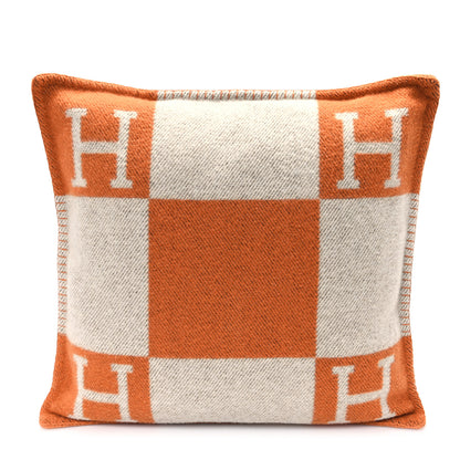 Hermes Wool Cashmere Avalon Pillow PM Ecru Potiron 1 of 3