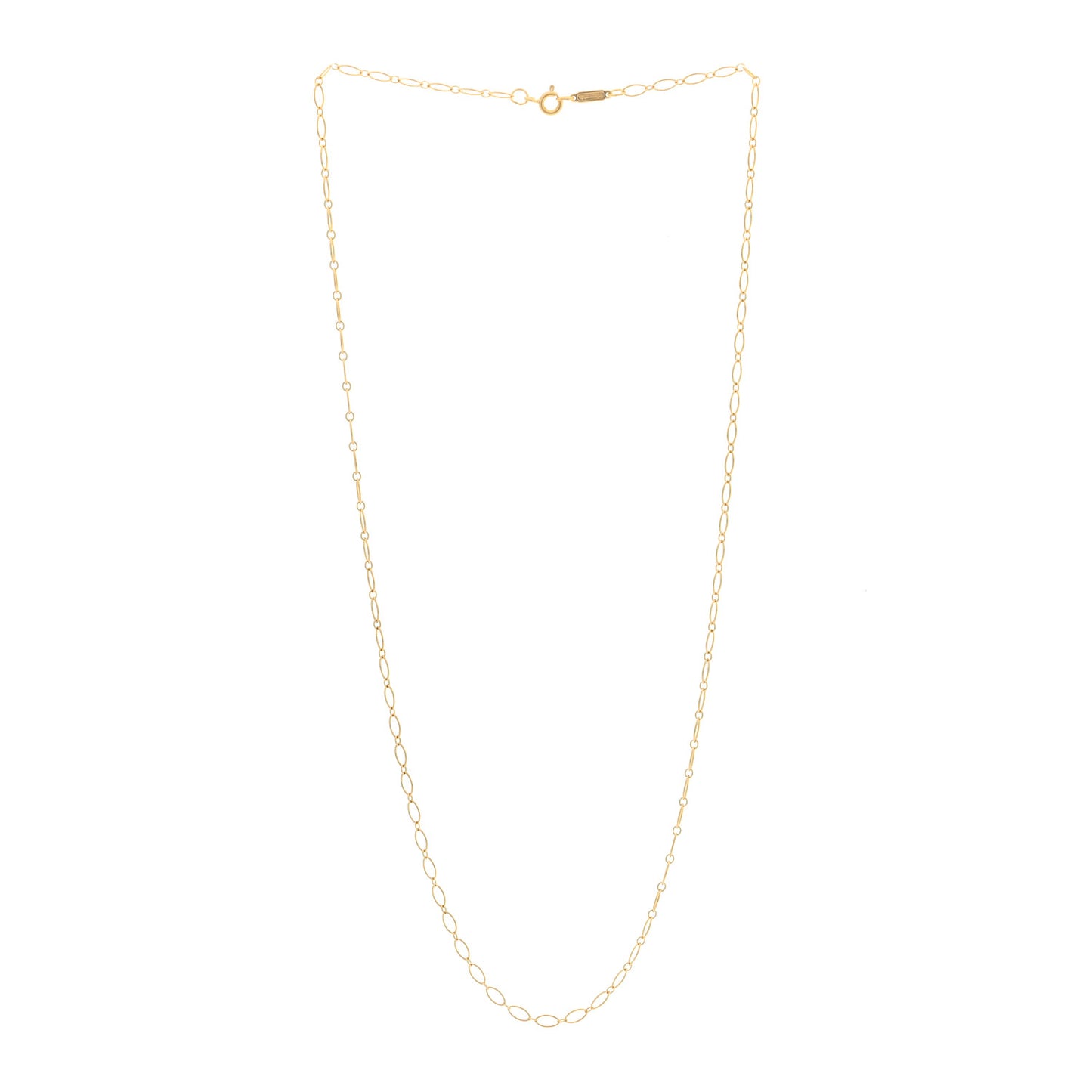 18K Yellow Gold Oval Link Chain Necklace 20"