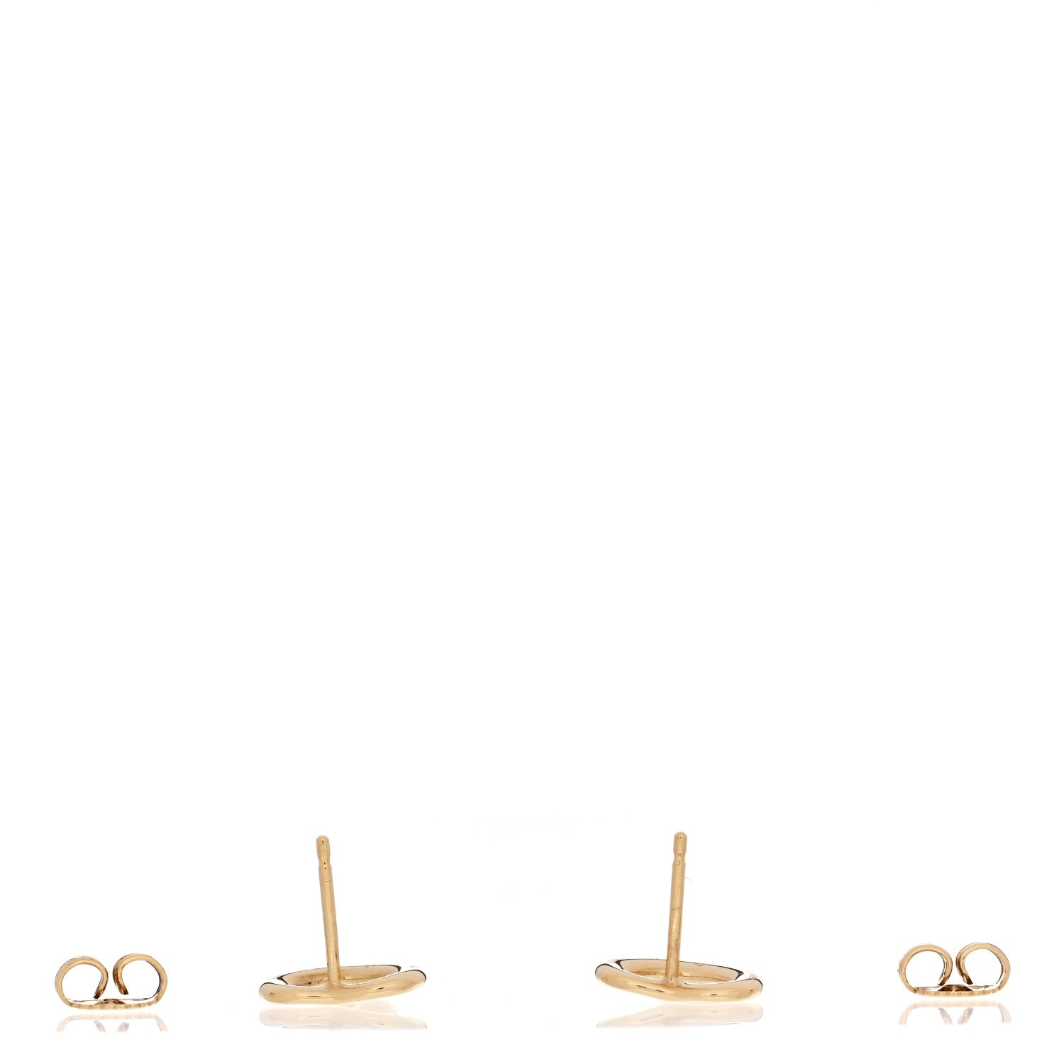 Tiffany 18K Yellow Gold 11mm Elsa Peretti Open Heart Earrings 3 of 4