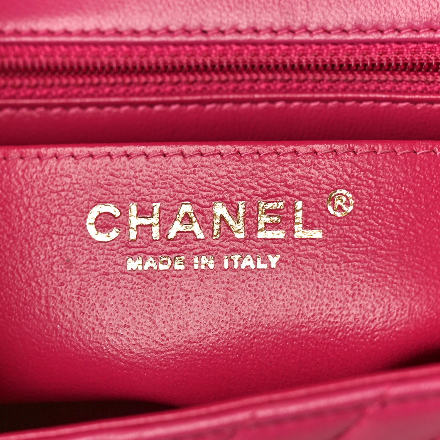 Chanel Lambskin Chevron Quilted Mini Square Flap Fuchsia 5 of 12