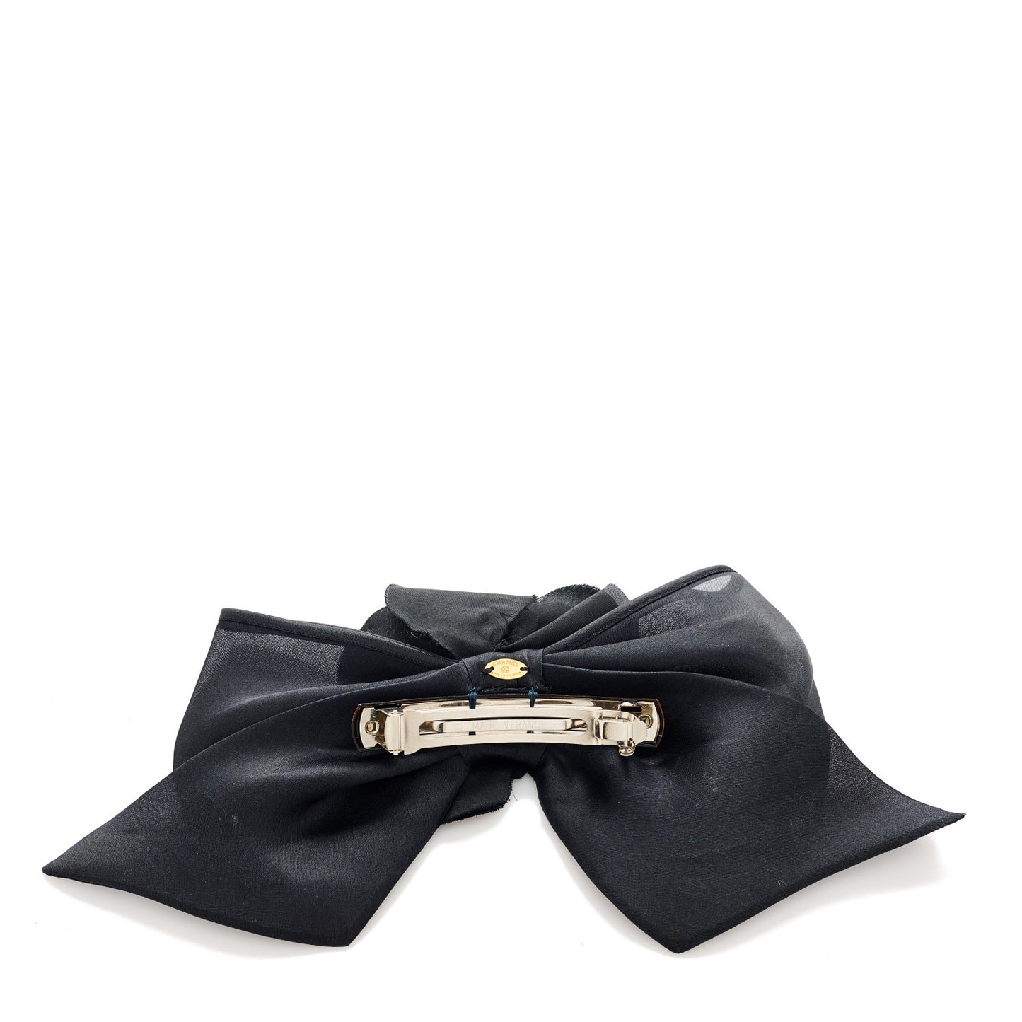 Satin Camellia Hair Clip Bow Black