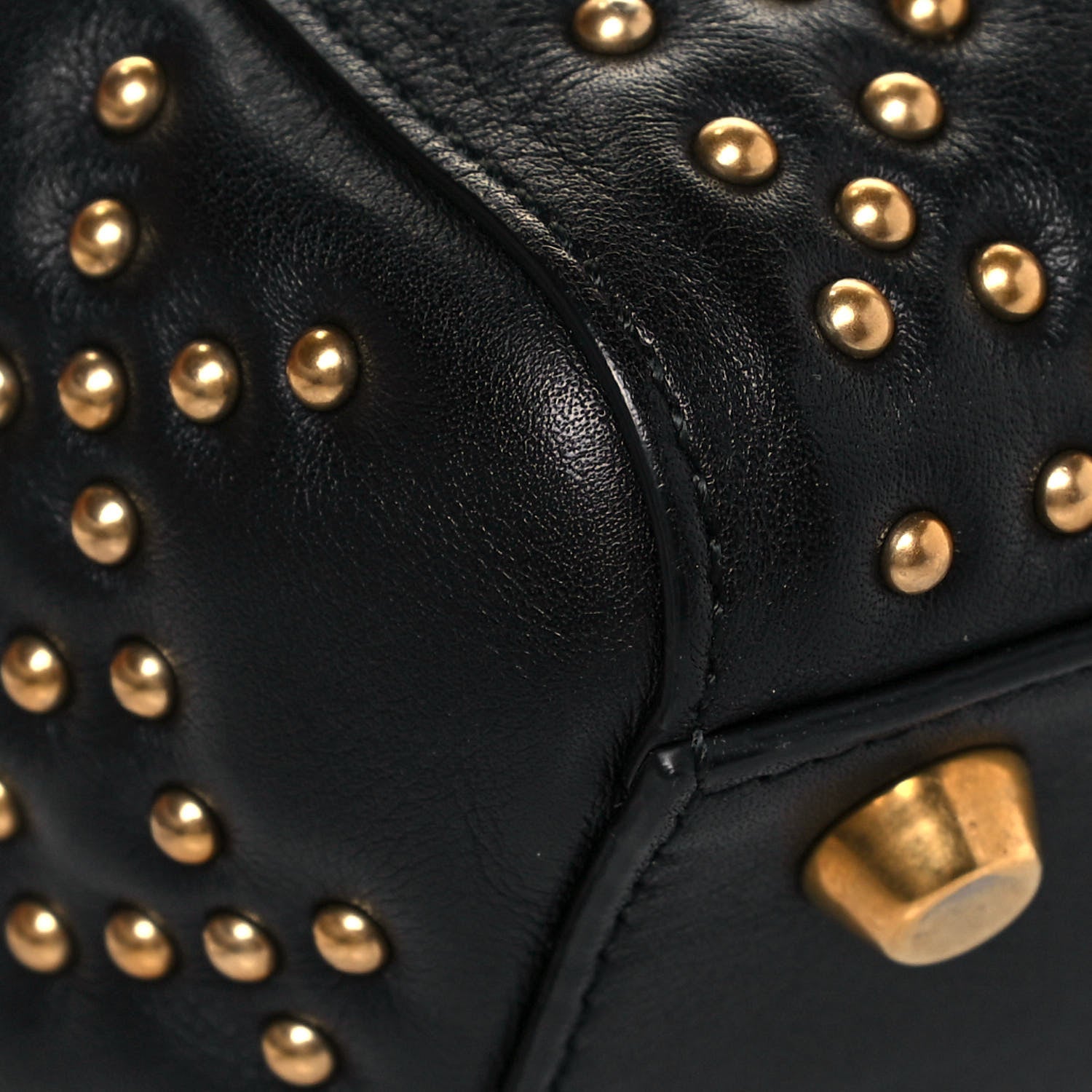 Christian Dior Calfskin Cannage Studded Medium Supple Lady Dior Black 9 of 20