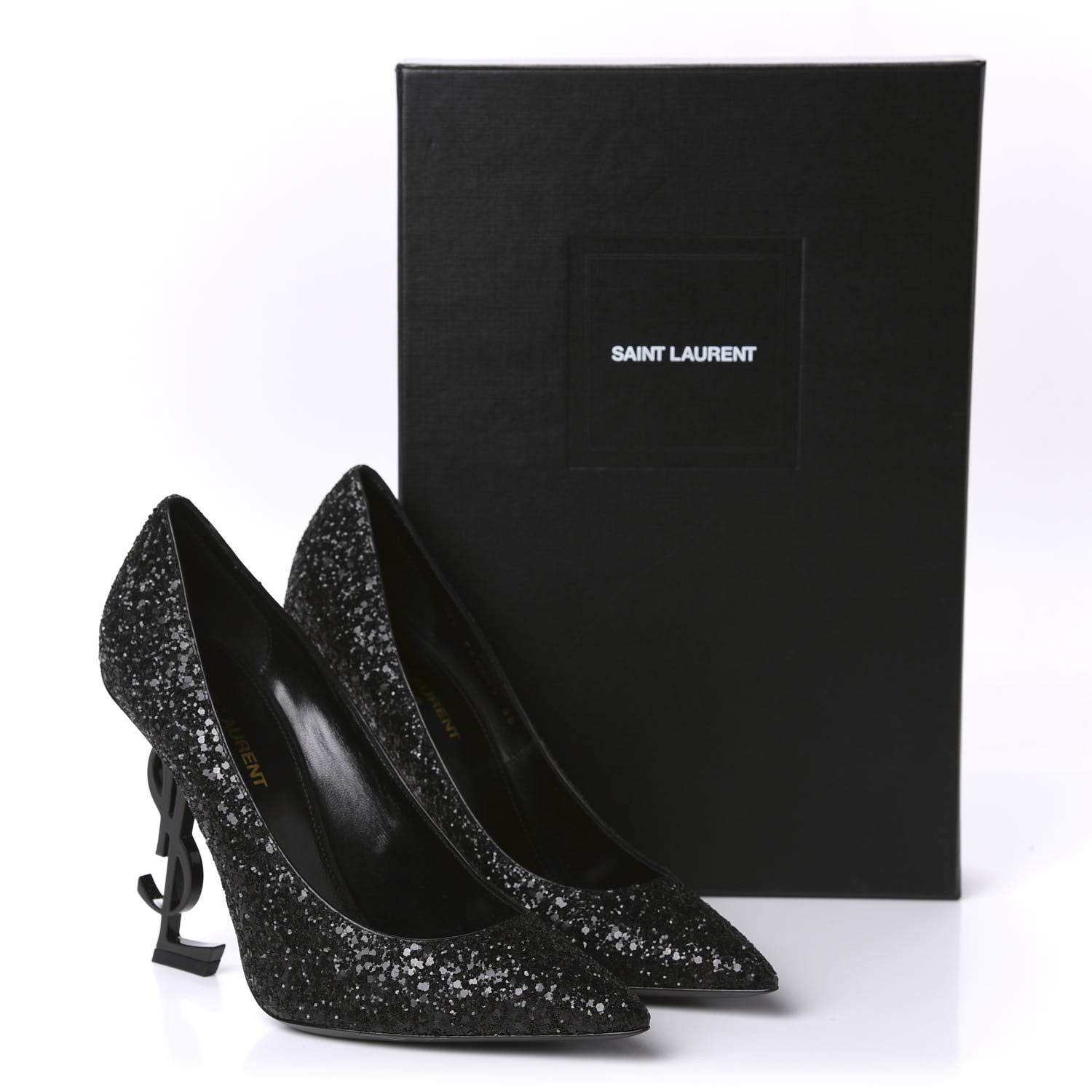 Saint Laurent Glitter Opyum 100 Pumps 38 Black 10 of 10