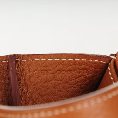 Hermes Taurillon Clemence Halzan 31 Gold 7 of 8