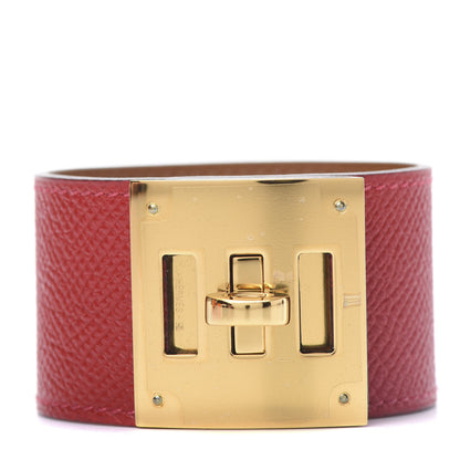 Hermes Epsom Kelly Dog Bracelet Rouge Casaque 1 of 6