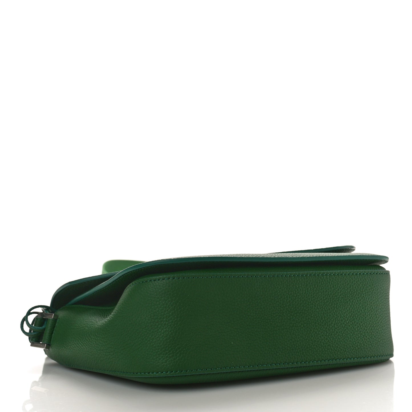 SALVATORE FERRAGAMO Hammered Calfskin Medium Fiamma Crossbody Bag Forest Green
