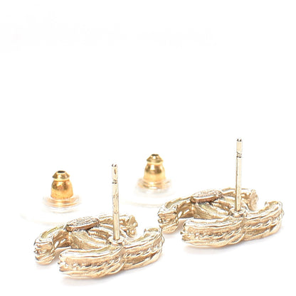 Chanel Crystal CC Earrings Gold 3 of 4