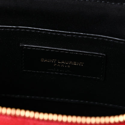 Saint Laurent Grain de Poudre Quilted 80's Vanity Bag Red 6 of 9