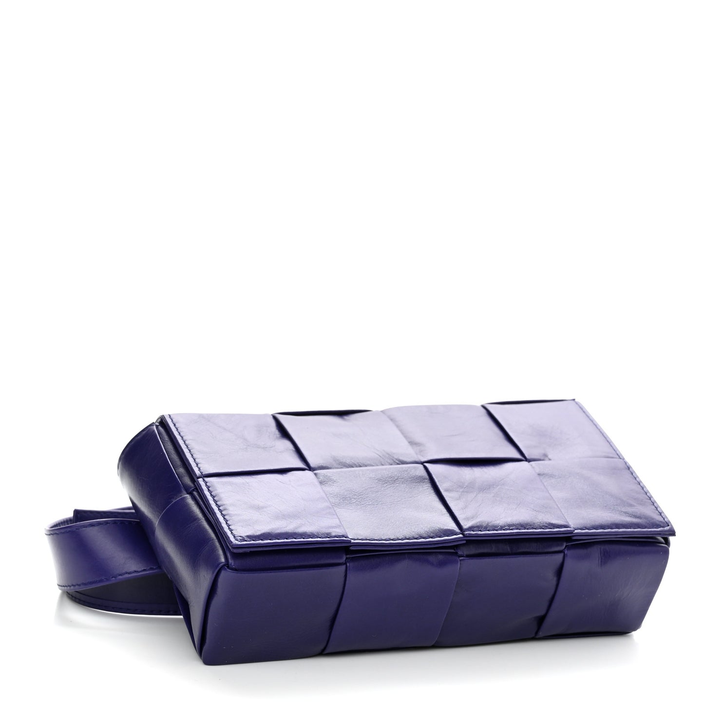 Paper Calfskin Intrecciato Cassette Belt Bag Purple