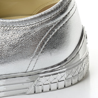 Chanel Laminated Lambskin Sneakers 37.5 Silver 15 of 17