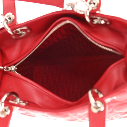 Christian Dior Lambskin Cannage Medium Lady Dior Red 5 of 9