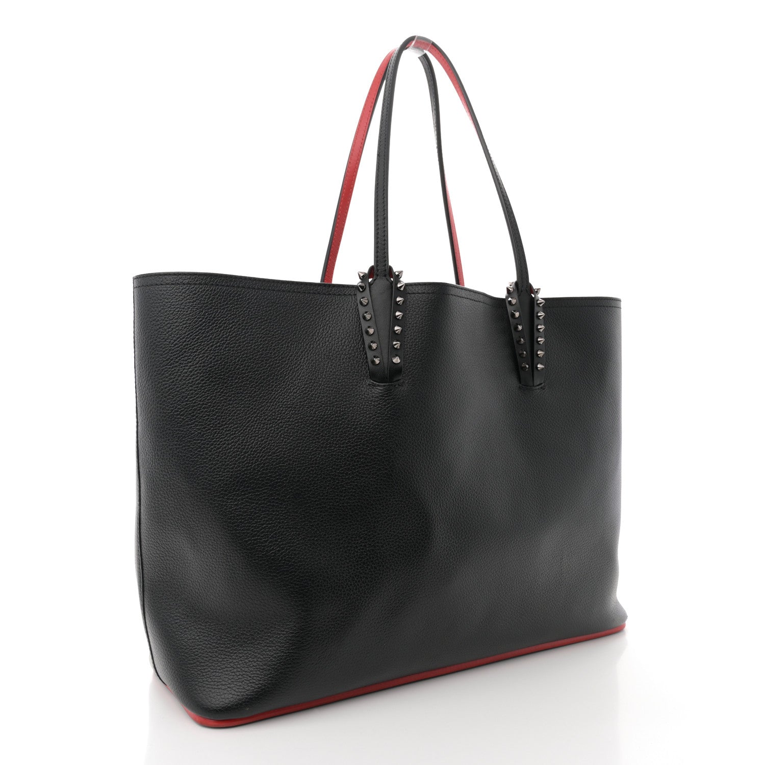 Christian Louboutin Calfskin Spikes East West Cabata Tote Black 4 of 15