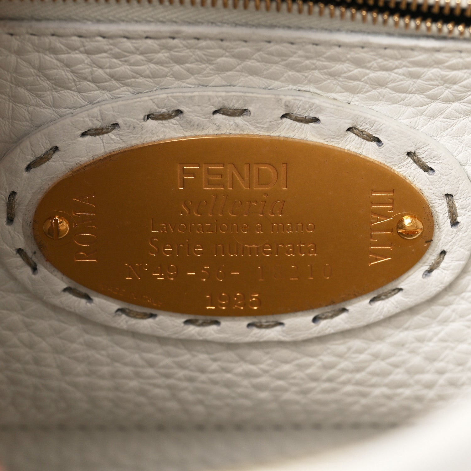 Fendi Cuoio Romano Selleria Mini Peekaboo Iconic Satchel White 6 of 10