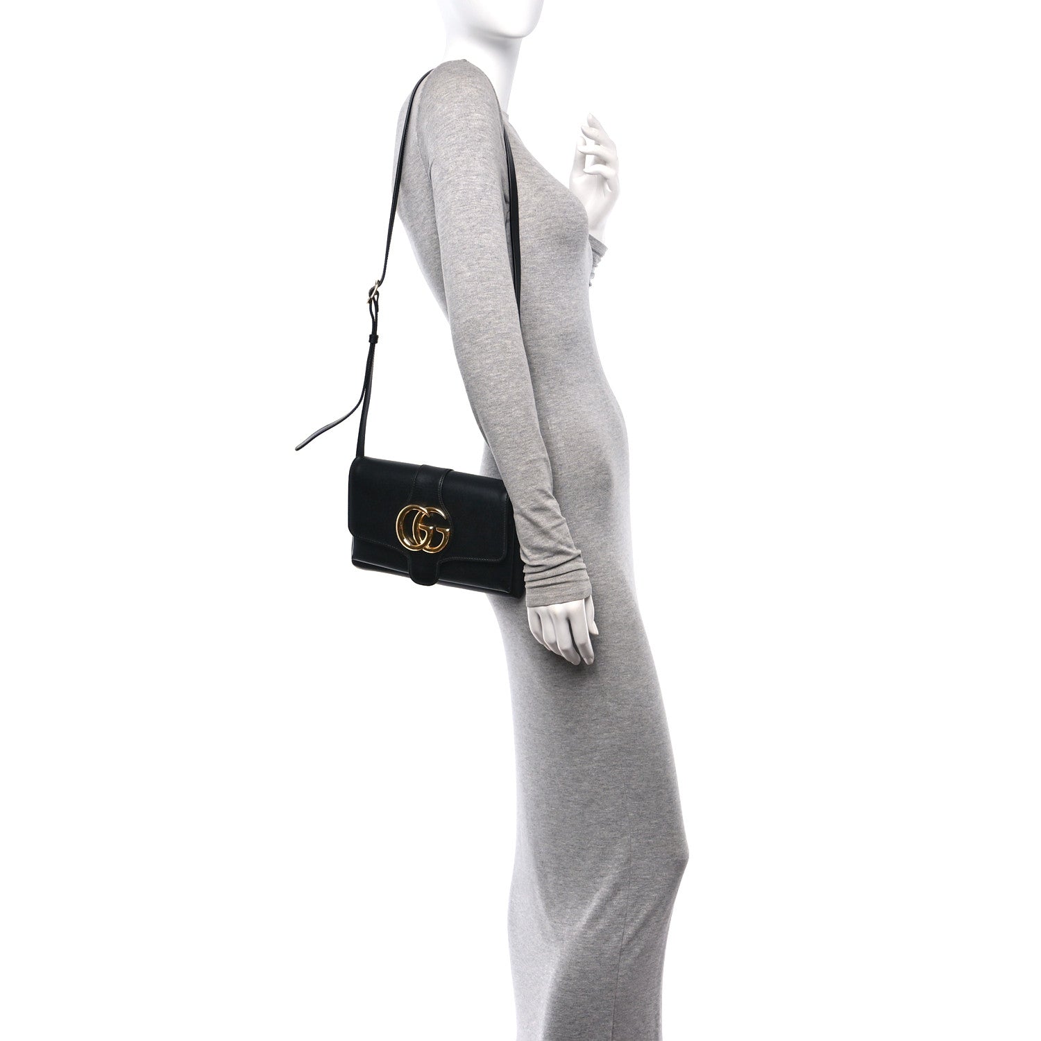 Gucci Vitello Palmellato Lux Small Arli Flap Shoulder Bag Black 2 of 16