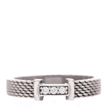 Tiffany Sterling Silver Diamond Narrow Somerset Ring 52 6 1 of 5