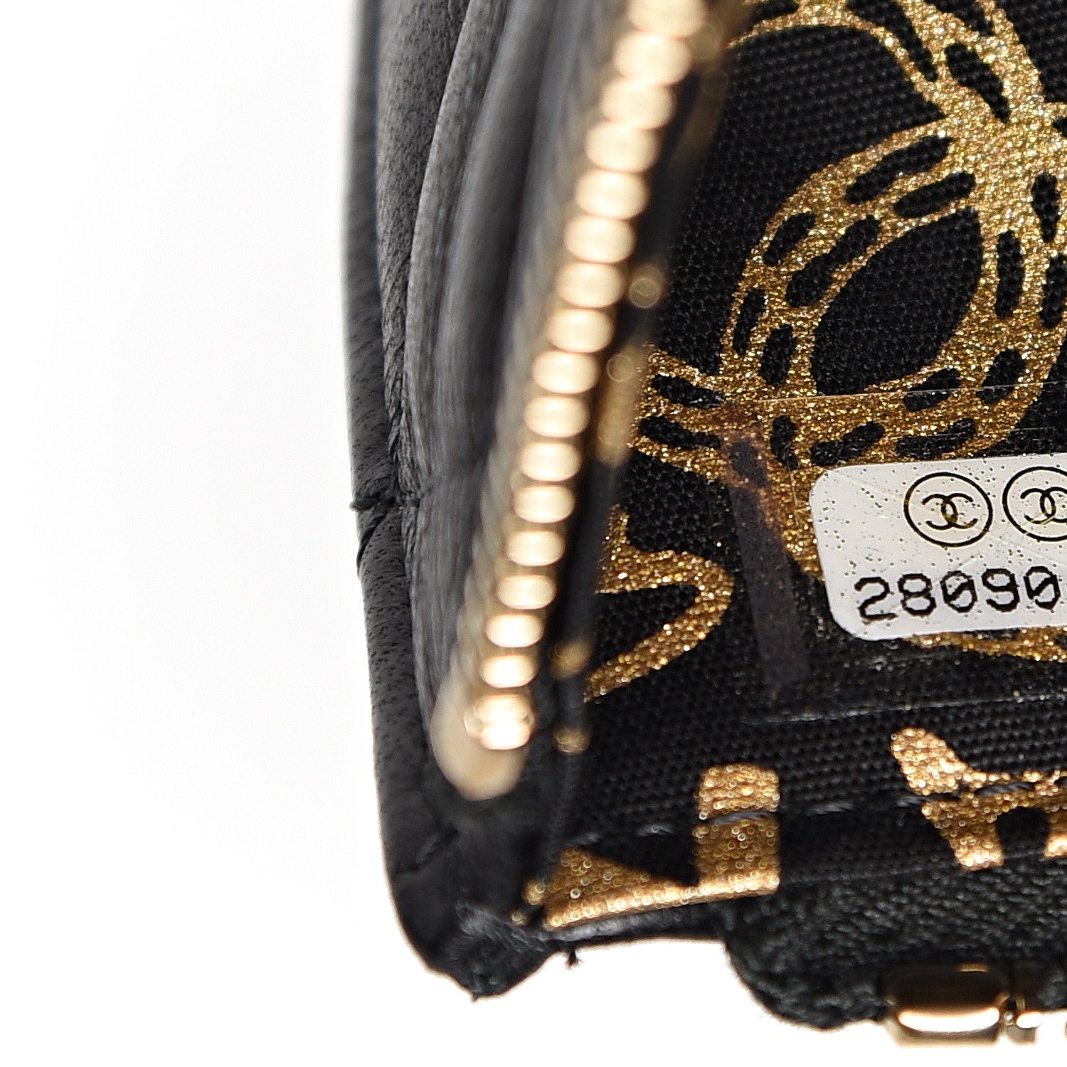 Chanel Lambskin Quilted Egyptian Amulet Classic Flat Wallet Pouch Black 6 of 8