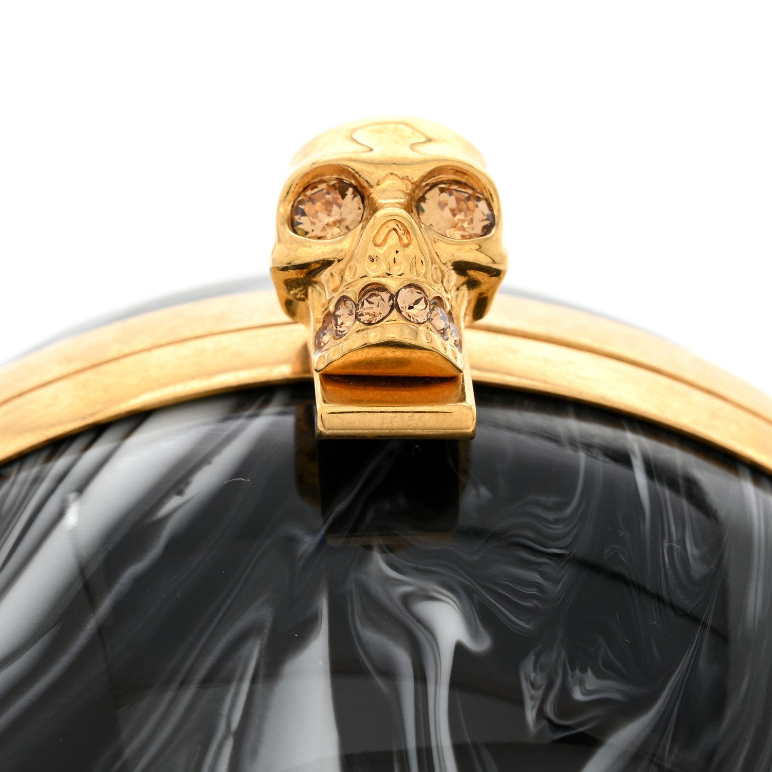 Alexander McQueen Nappa Plexiglass Sphere Skull Clutch Smoked Black 9 of 10
