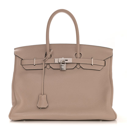 Hermes Taurillon Clemence Birkin 35 Gris Tourterelle 1 of 15