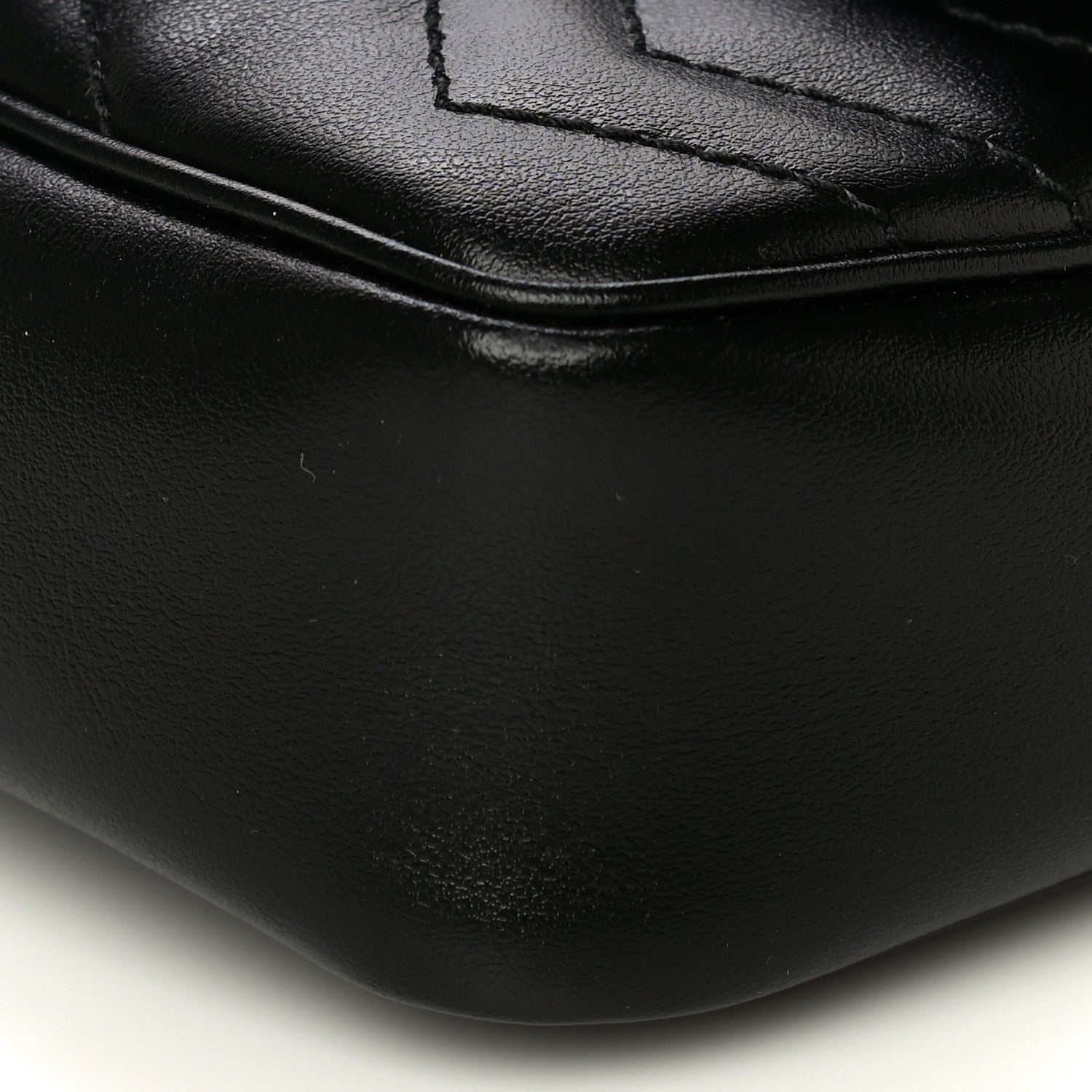 Gucci Calfskin Matelasse Super Mini GG Marmont Shoulder Bag Black 9 of 13