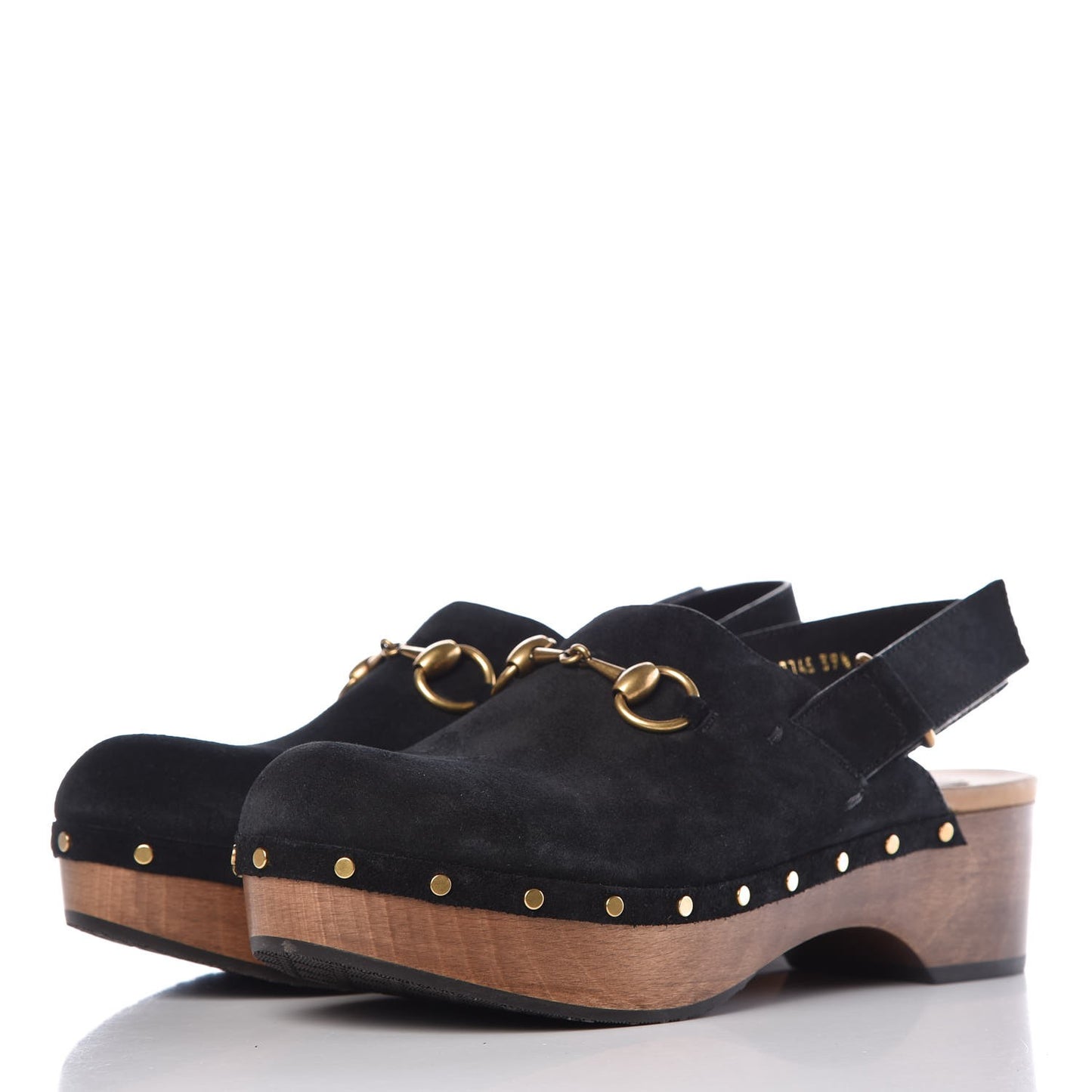 Suede Horsebit Amstel Slingback Clogs 39.5 Black